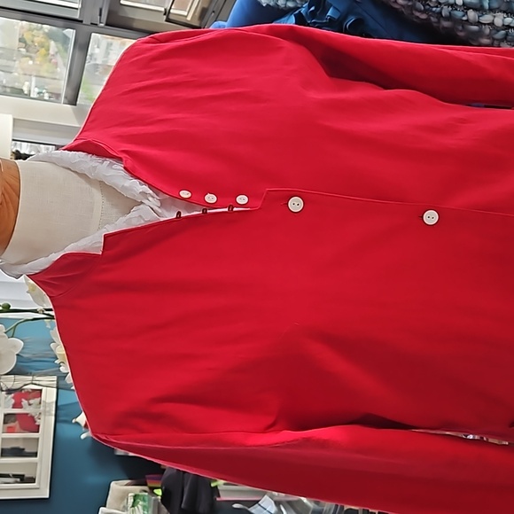 Cherry red pea coat or Dress.  Fit size 8 - 12. - Picture 3 of 8